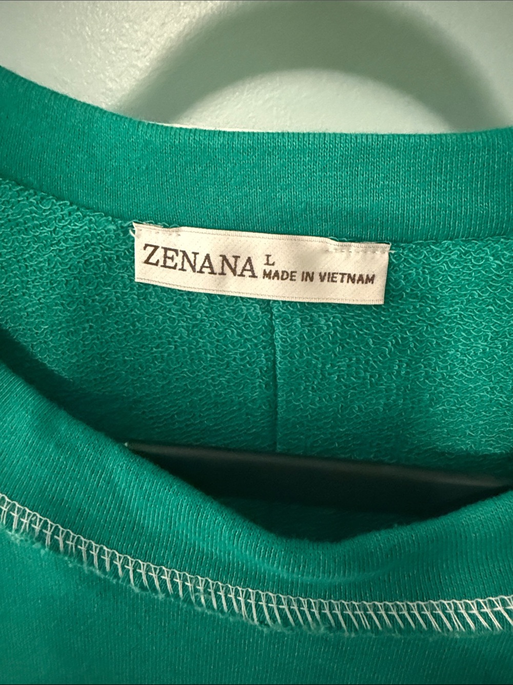 Zenana Kelly Green and White Striped Boxy Sweatshirt - Picture 2 of 4